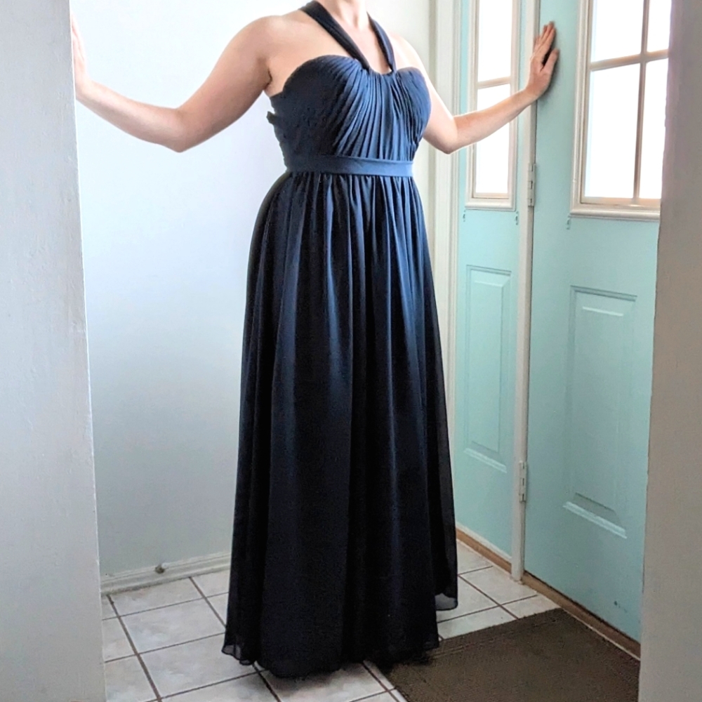 Azazie Fatima Style Dress in Navy Blue